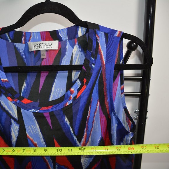 Kasper, Size L, Sleeveless Top; multicolor - red, black, white, blue, purple - Picture 3 of 5